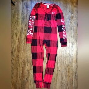 Victoria's secret PINK, holiday pajama flannel onesie